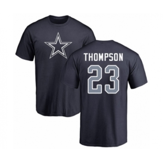 Football Dallas Cowboys #23 Darian Thompson Navy Blue Name & Number Logo T-Shirt - Jersey
