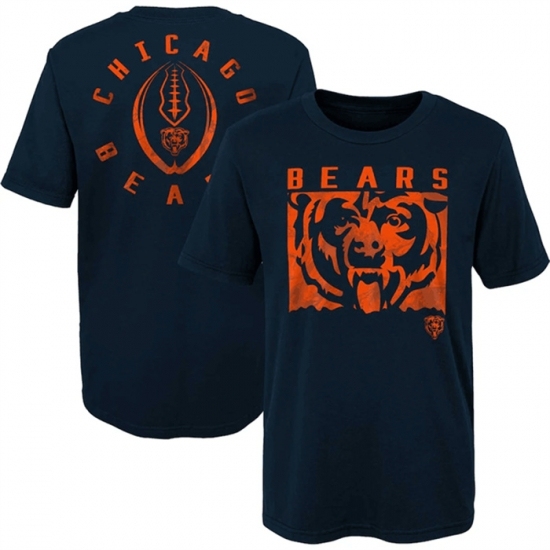 Men's Chicago Bears Navy Preschool Liquid Camo Logo T Shirt - Jersey