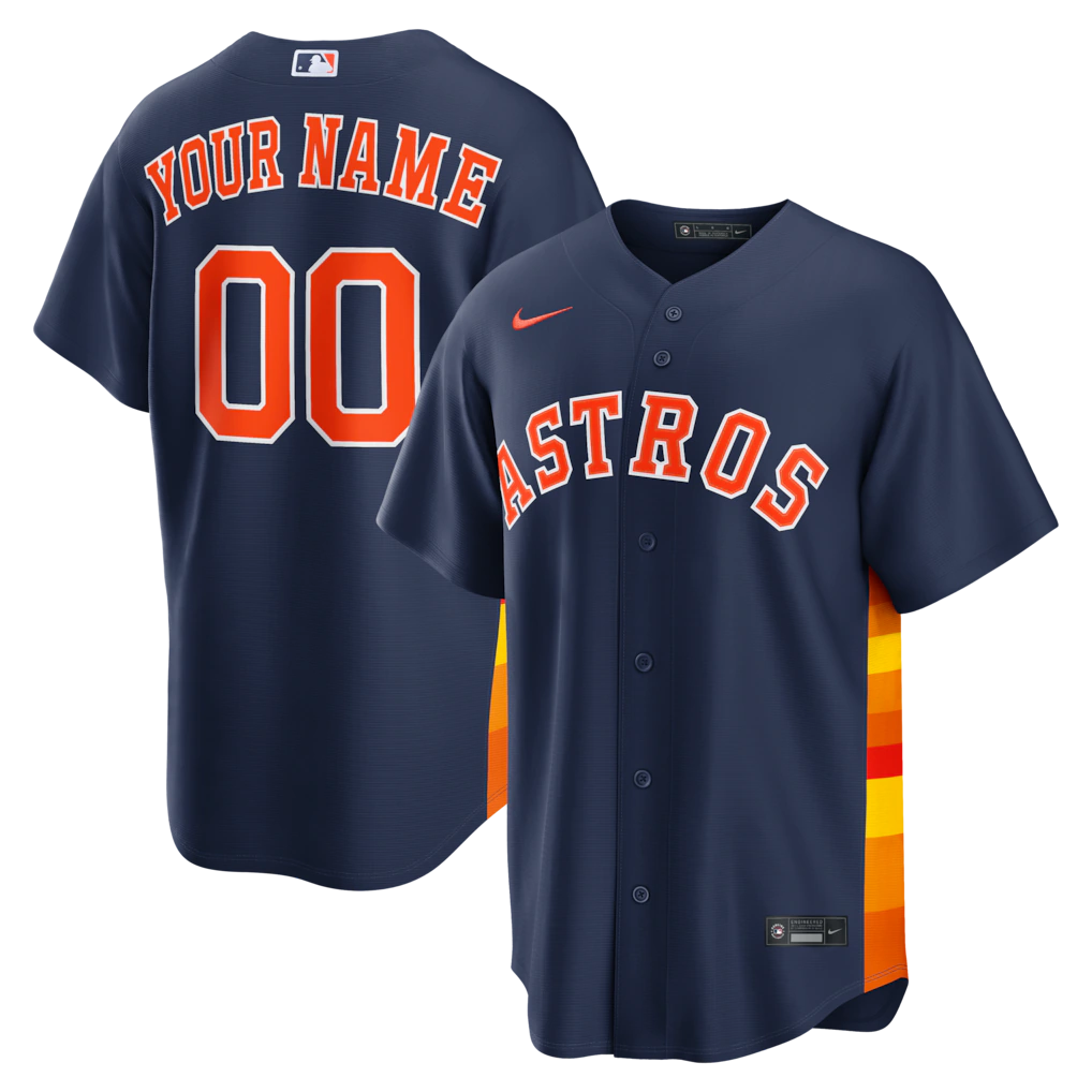 Men's Houston Astros Nike Navy Alternate Replica Custom Jersey - Jersey
