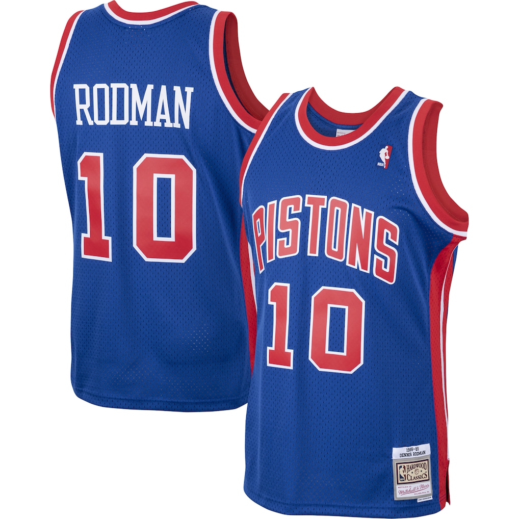 Men's Detroit Pistons Dennis Rodman Mitchell & Ness Royal 1988/89 Hardwood Classics Swingman Jersey - Jersey
