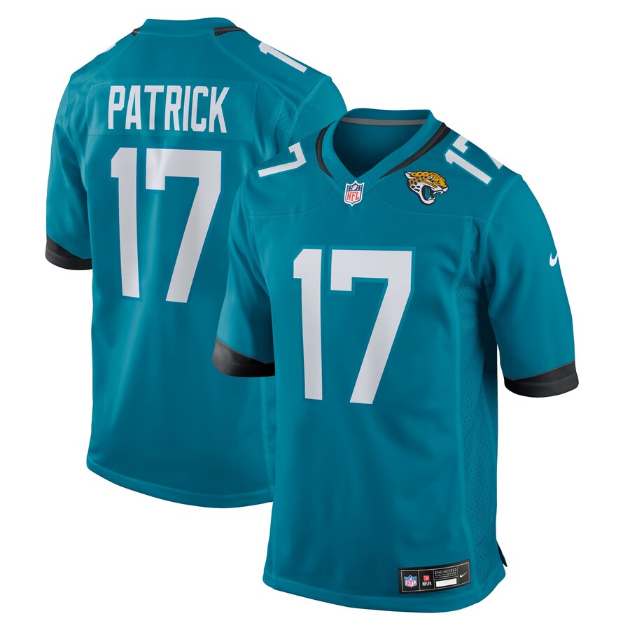 Men's Jacksonville Jaguars Tim Patrick Nike Teal Team Game Jersey - Jersey