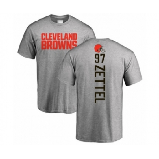 Football Cleveland Browns #97 Anthony Zettel Ash Backer T-Shirt - Jersey