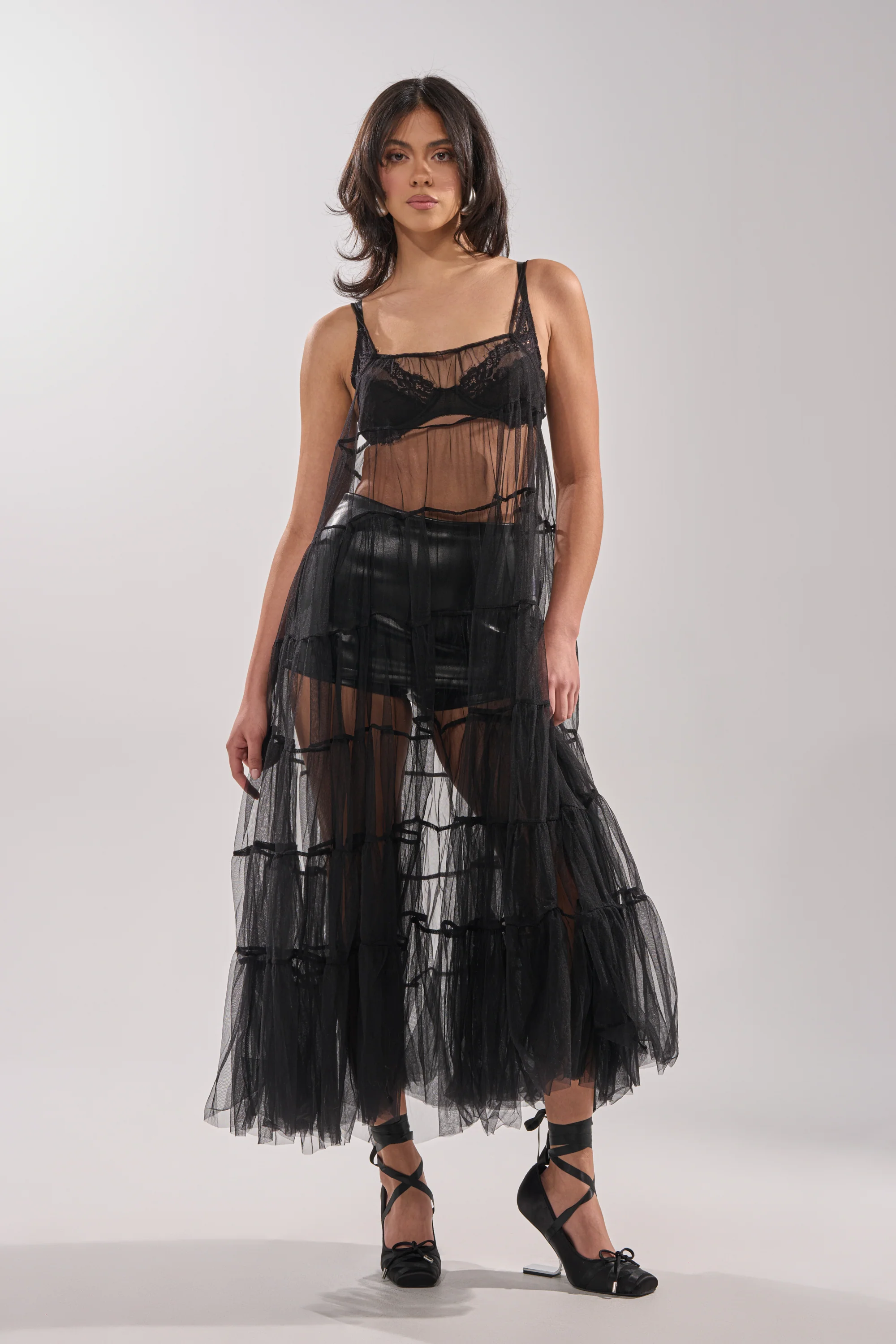 PERFECT FOR LAYERING TULLE MAXI DRESS - Akira Wear