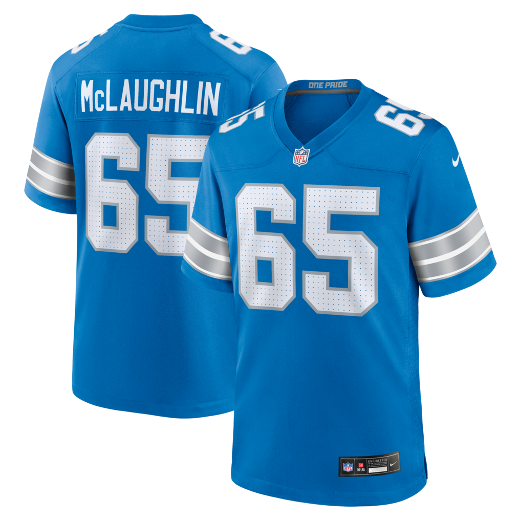 Men's Detroit Lions Seth McLaughlin Nike Blue Team Game Jersey - Jersey