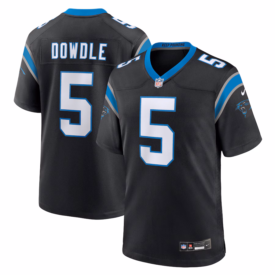 Men's Carolina Panthers Rico Dowdle Nike Black Team Game Jersey - Jersey