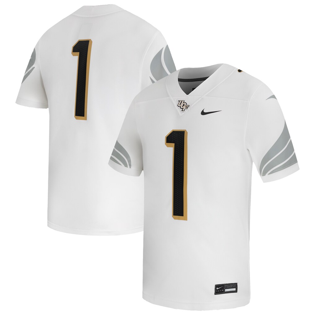 Men's Nike #1 White UCF Knights Away Game Football Jersey - Jersey