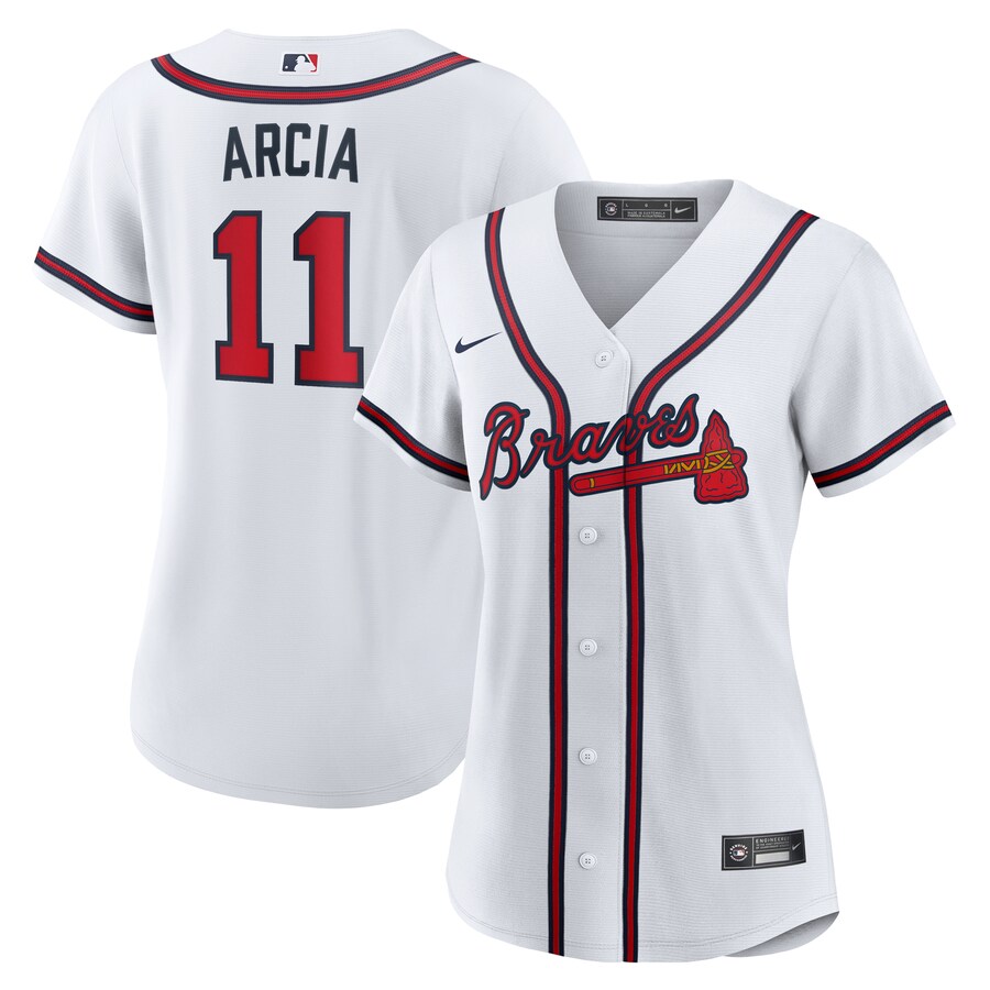 Women's Atlanta Braves Orlando Arcia Nike White Home Replica Jersey - Jersey