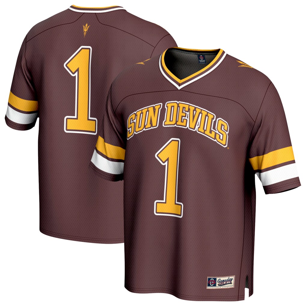 Unisex GameDay Greats Maroon #1 Arizona State Sun Devils Lightweight Collegiate Football Fashion Jersey - Jersey