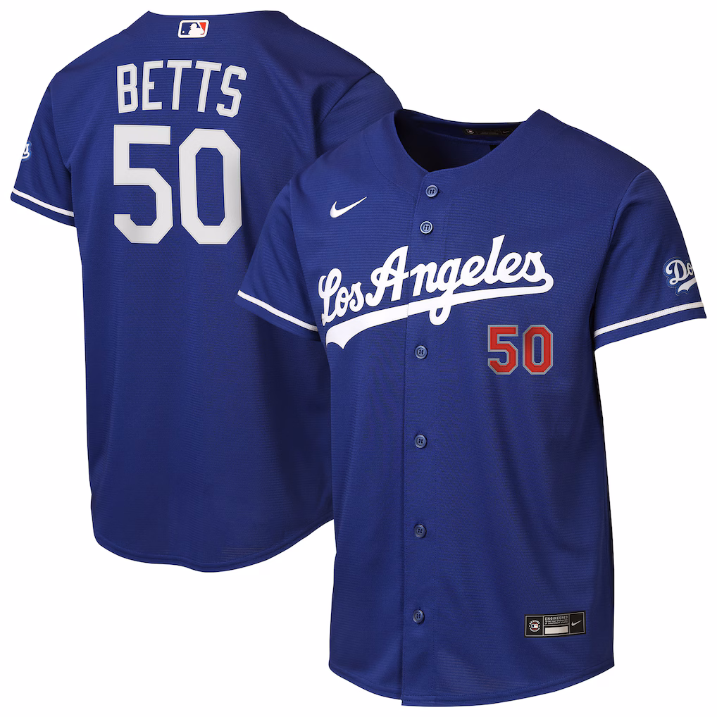 Youth Los Angeles Dodgers Mookie Betts Nike Royal Alternate Stadium Jersey - Jersey