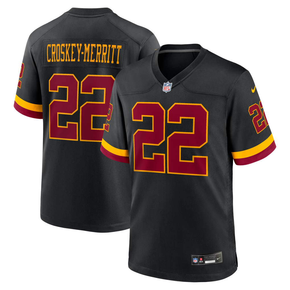 Men's Washington Commanders Jacory Croskey-Merritt Nike Black Hail Raiser Alternate Game Jersey - Jersey