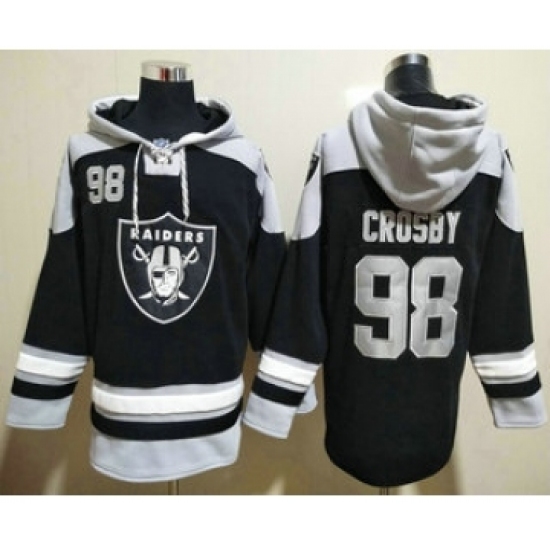 Men's Las Vegas Raiders #98 Maxx Crosby Black Stitched NFL Hoodie - Jersey