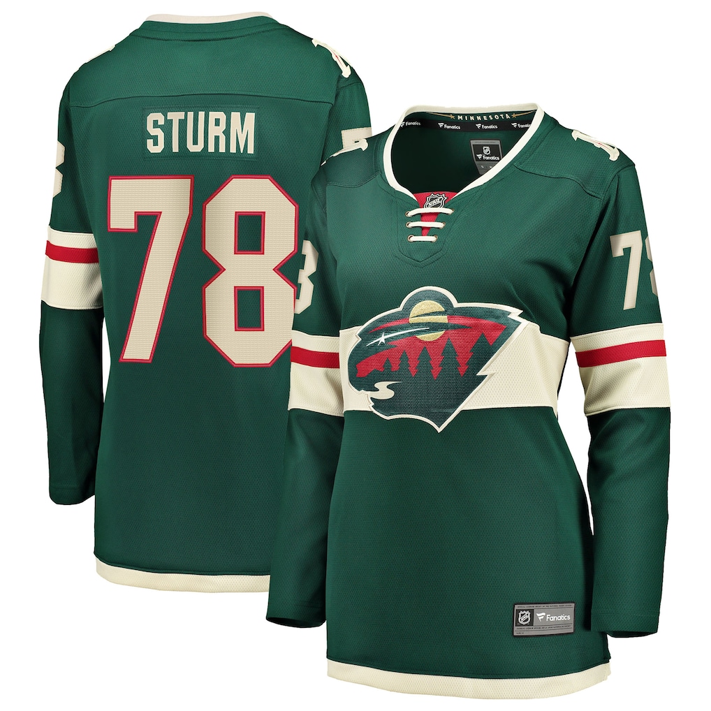 Women's Minnesota Wild Nico Sturm Fanatics Green Home Breakaway Jersey - Jersey