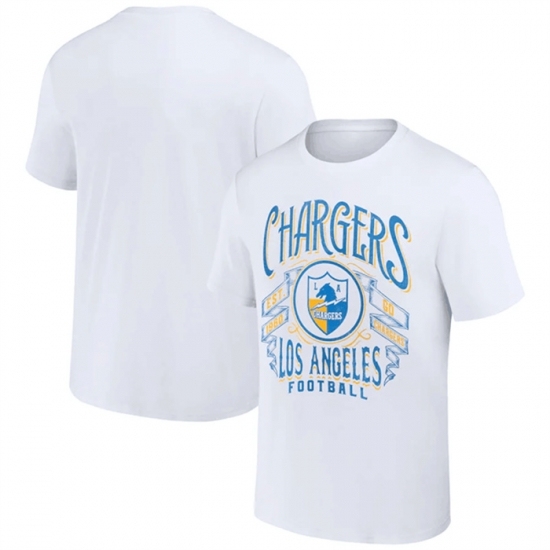 Men's Los Angeles Chargers White X Darius Rucker Collection Vintage Football T Shirt - Jersey