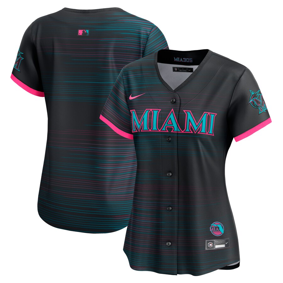 Women's Miami Marlins Nike Black 2025 City Connect Limited Jersey - Jersey
