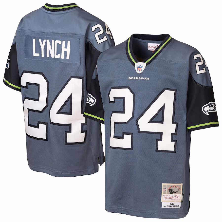 Youth Seattle Seahawks Marshawn Lynch Mitchell & Ness Blue Legacy Jersey - Jersey