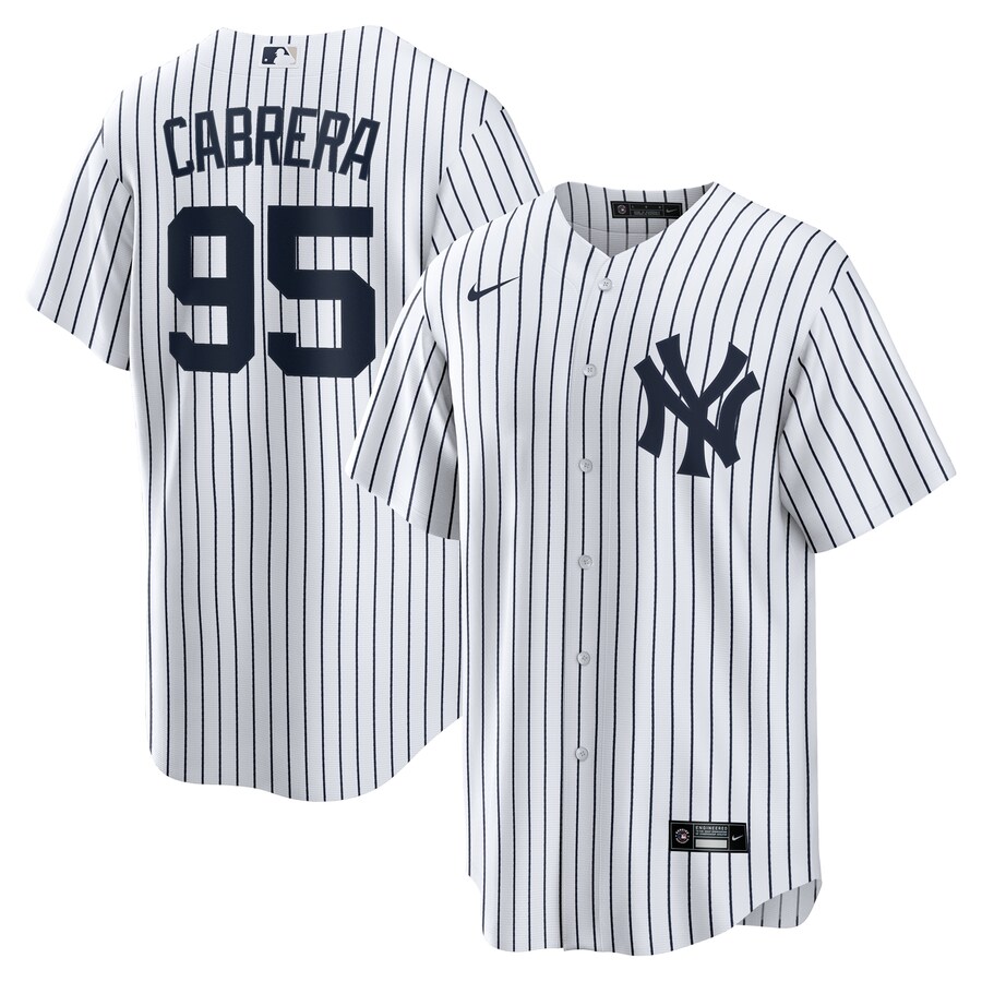 Men's New York Yankees Oswaldo Cabrera Nike White Home Replica Jersey - Jersey