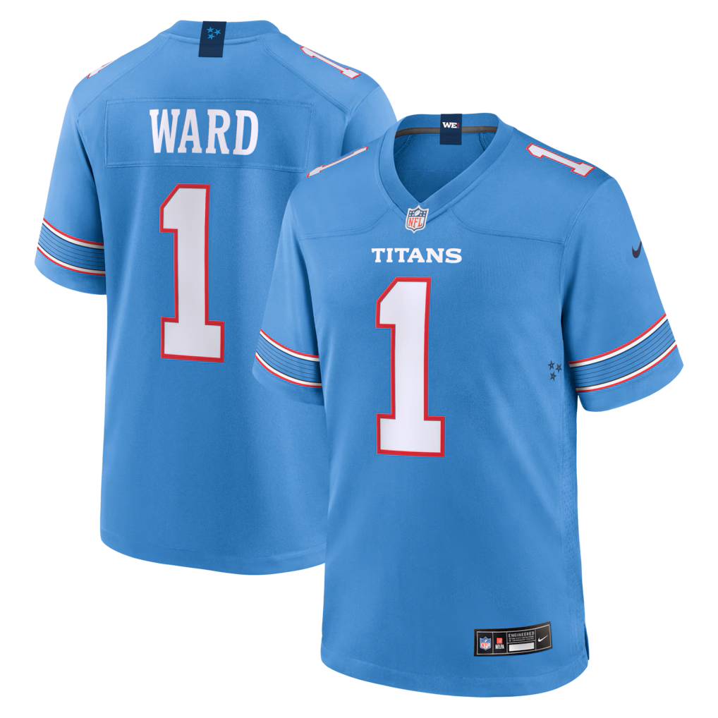 Men's Tennessee Titans Cameron Ward Nike Light Blue Game Jersey - Jersey