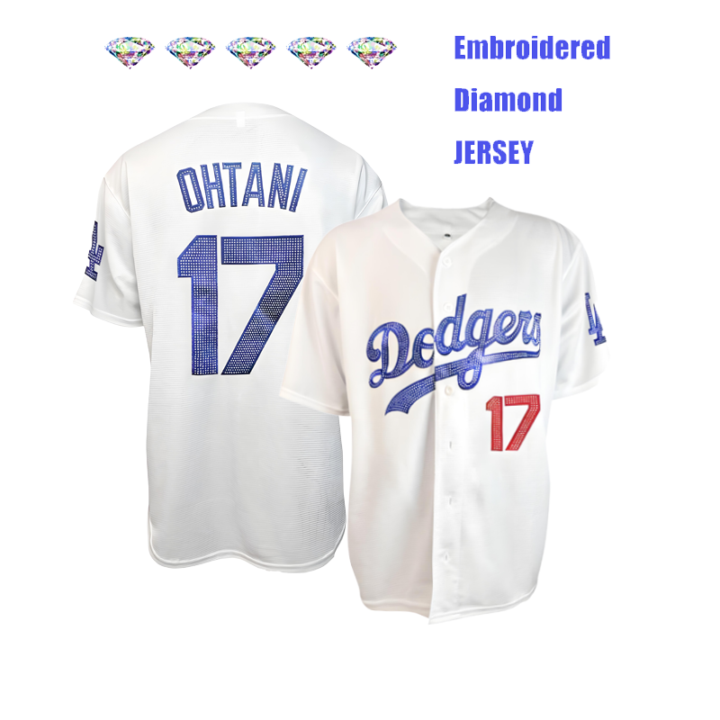 [Diamond-Studded Collector's Edition,logo-free] Shohei Ohtani Los Angeles Dodgers Home Limited Edition Player Jersey - White - Jersey