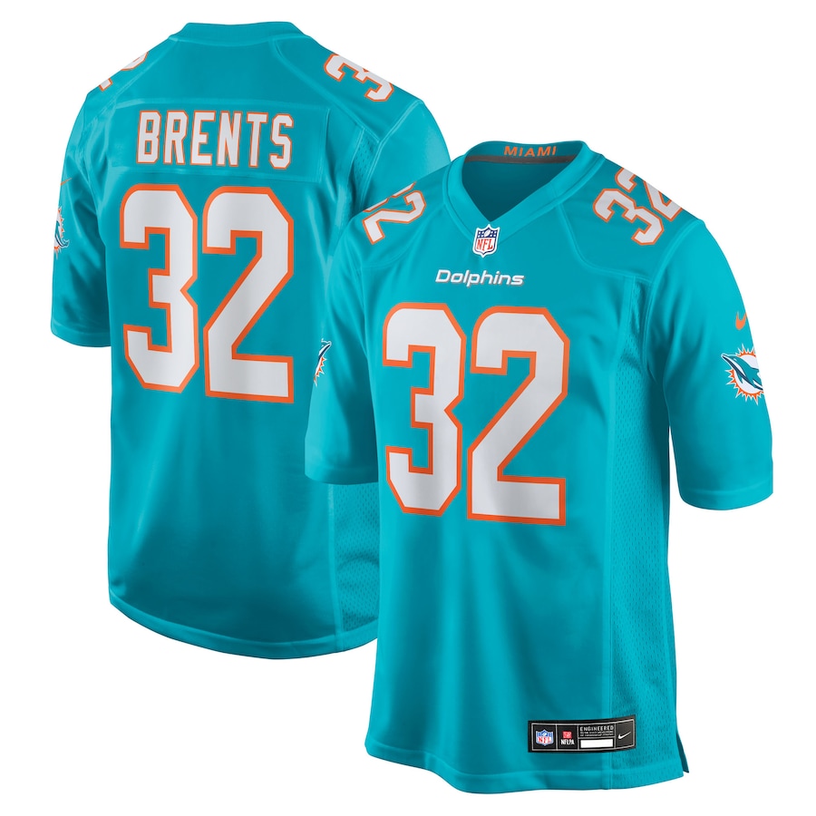 Men's Miami Dolphins Julius Brents Nike Aqua Team Game Jersey - Jersey