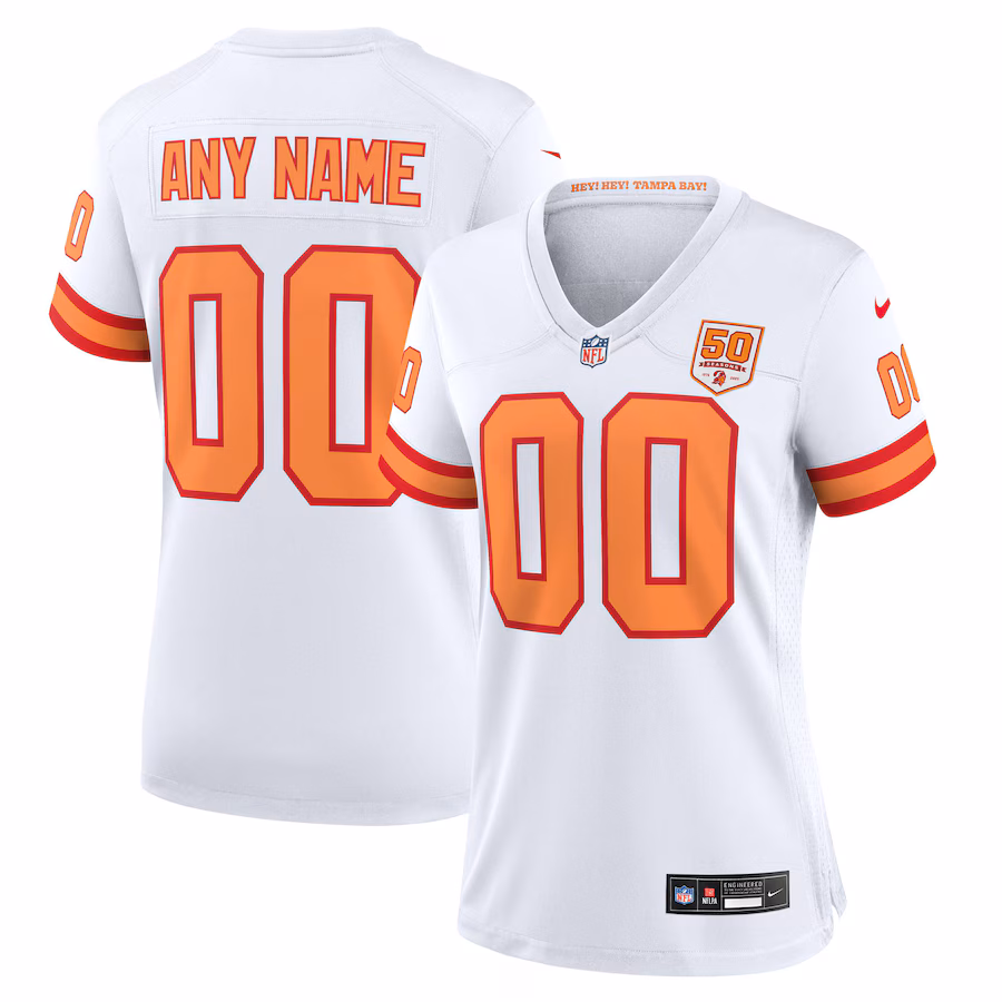 Women's '76 Tampa Bay Buccaneers Nike White 50th Season Alternate Custom Game Jersey - Jersey