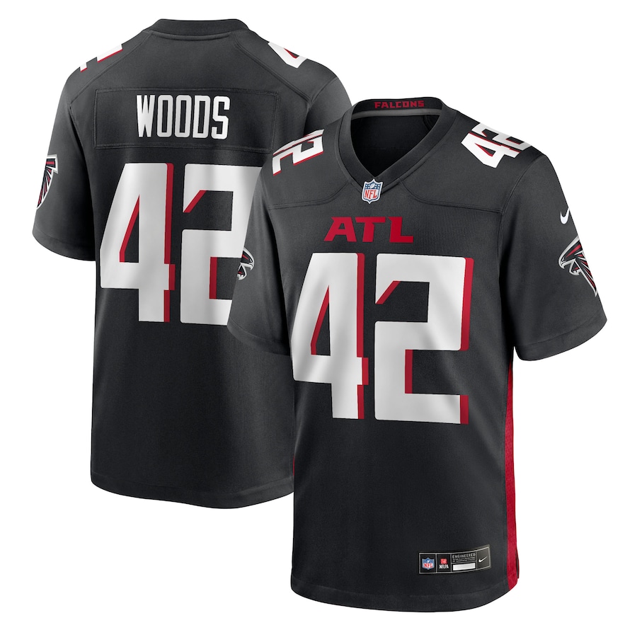 Men's Atlanta Falcons Josh Woods Nike Black Team Game Jersey - Jersey