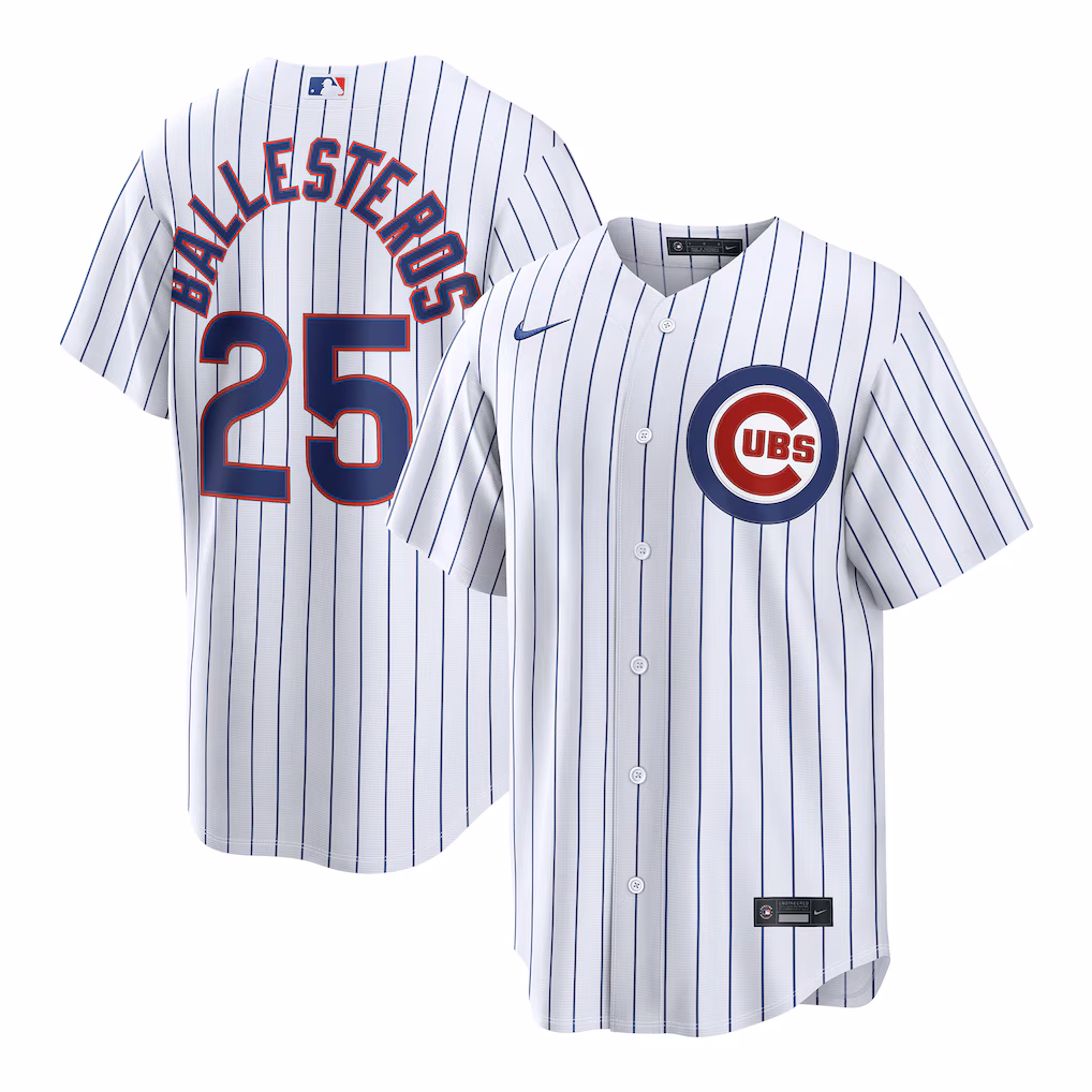 Men's Chicago Cubs Moisés Ballesteros Nike White Home Replica Jersey - Jersey