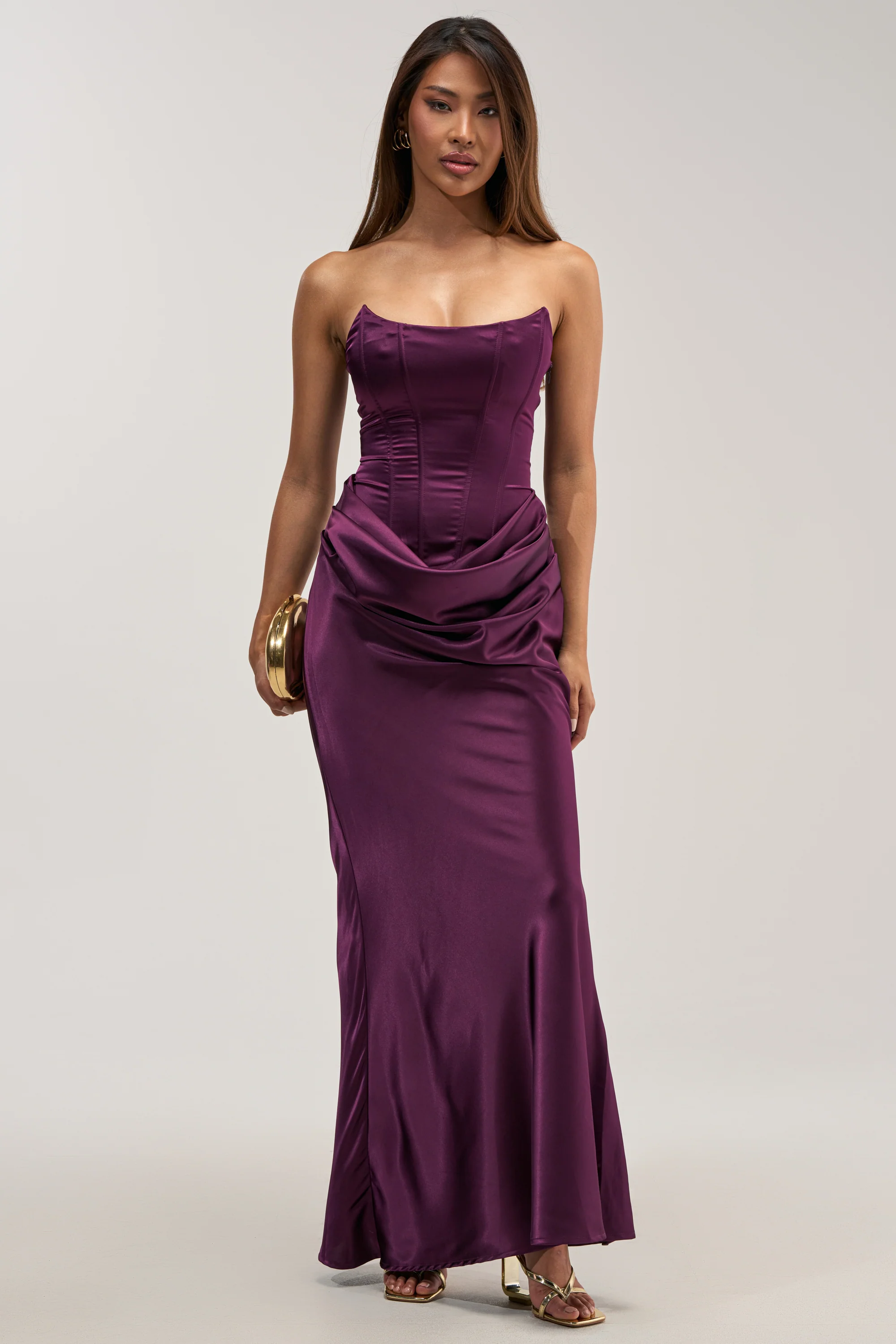 HIGH STAKES SATIN MAXI DRESS - Akira Wear