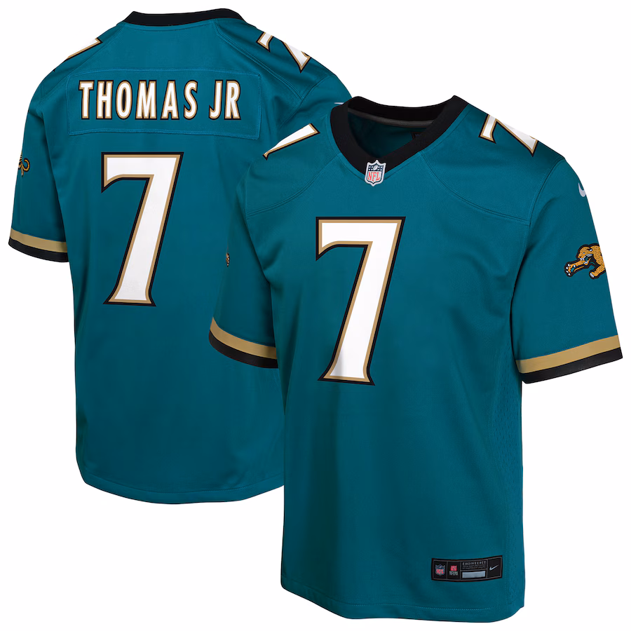 Youth Jacksonville Jaguars Brian Thomas Jr. Nike Teal Alternate 2 Prowler Throwback Game Jersey - Jersey