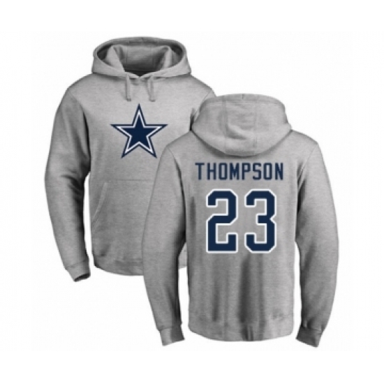 Football Dallas Cowboys #23 Darian Thompson Ash Name & Number Logo Pullover Hoodie - Jersey