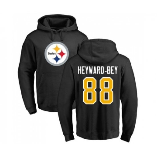 Football Pittsburgh Steelers #88 Darrius Heyward-Bey Black Name & Number Logo Pullover Hoodie - Jersey