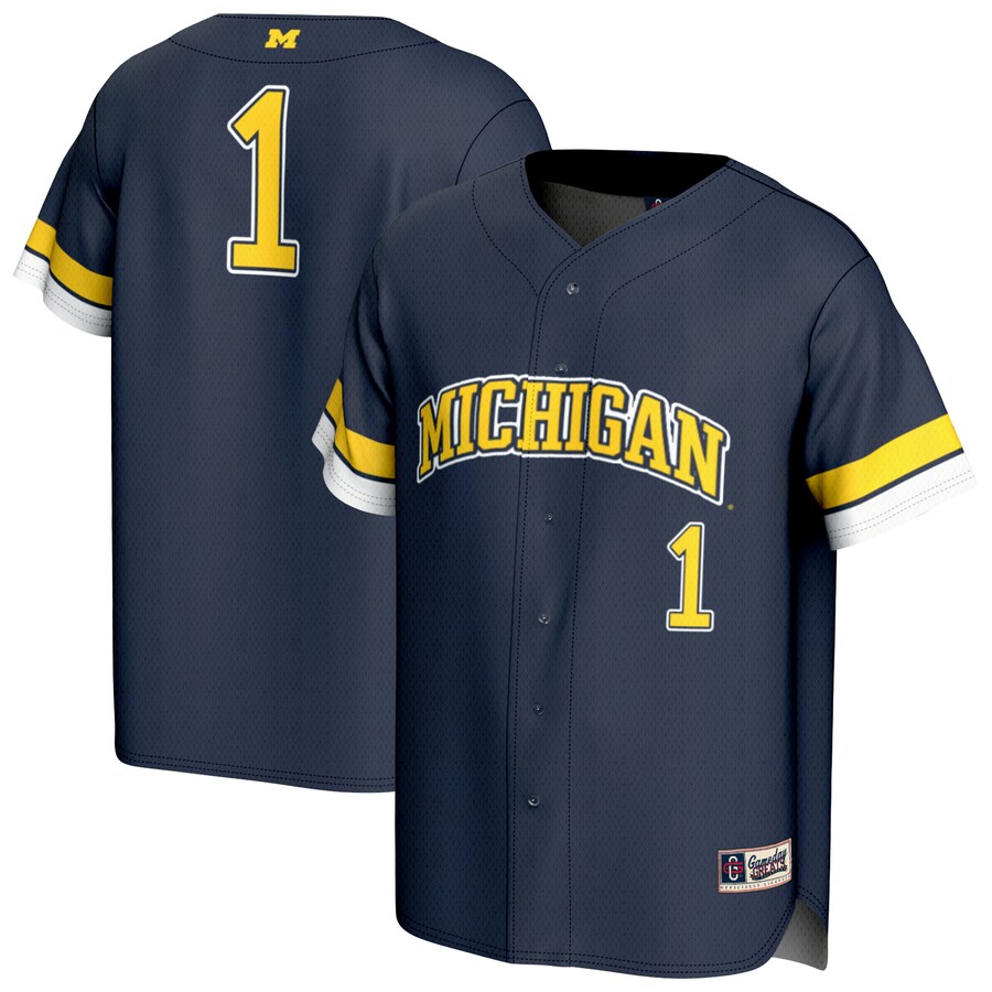 Unisex GameDay Greats  Navy Michigan Wolverines Pick-A-Player Baseball Fashion Jersey - Jersey