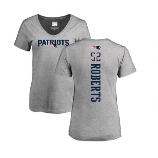 Football Women's New England Patriots #52 Elandon Roberts Ash Backer V-Neck T-Shirt - Jersey