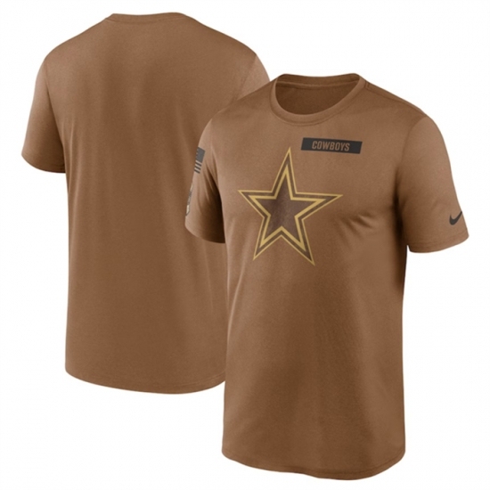 Men's Dallas Cowboys 2023 Brown Salute To Service Legend Performance T Shirt - Jersey