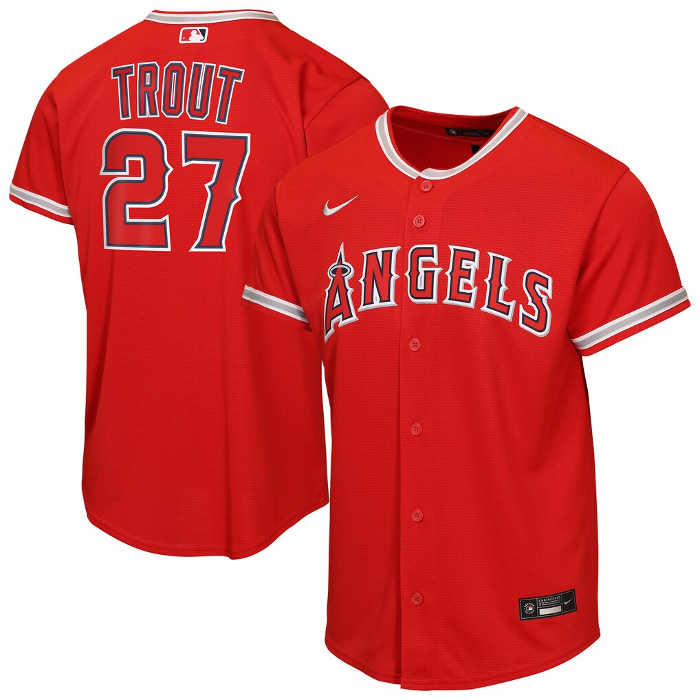 Youth Los Angeles Angels Mike Trout Nike Red Alternate Replica Jersey - Jersey