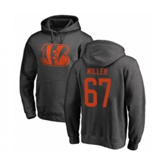 Football Cincinnati Bengals #67 John Miller Ash One Color Pullover Hoodie - Jersey