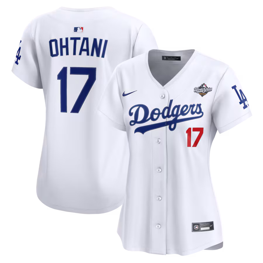 Women's Los Angeles Dodgers Shohei Ohtani Nike White 2025 World Series Home Limited Jersey - Jersey