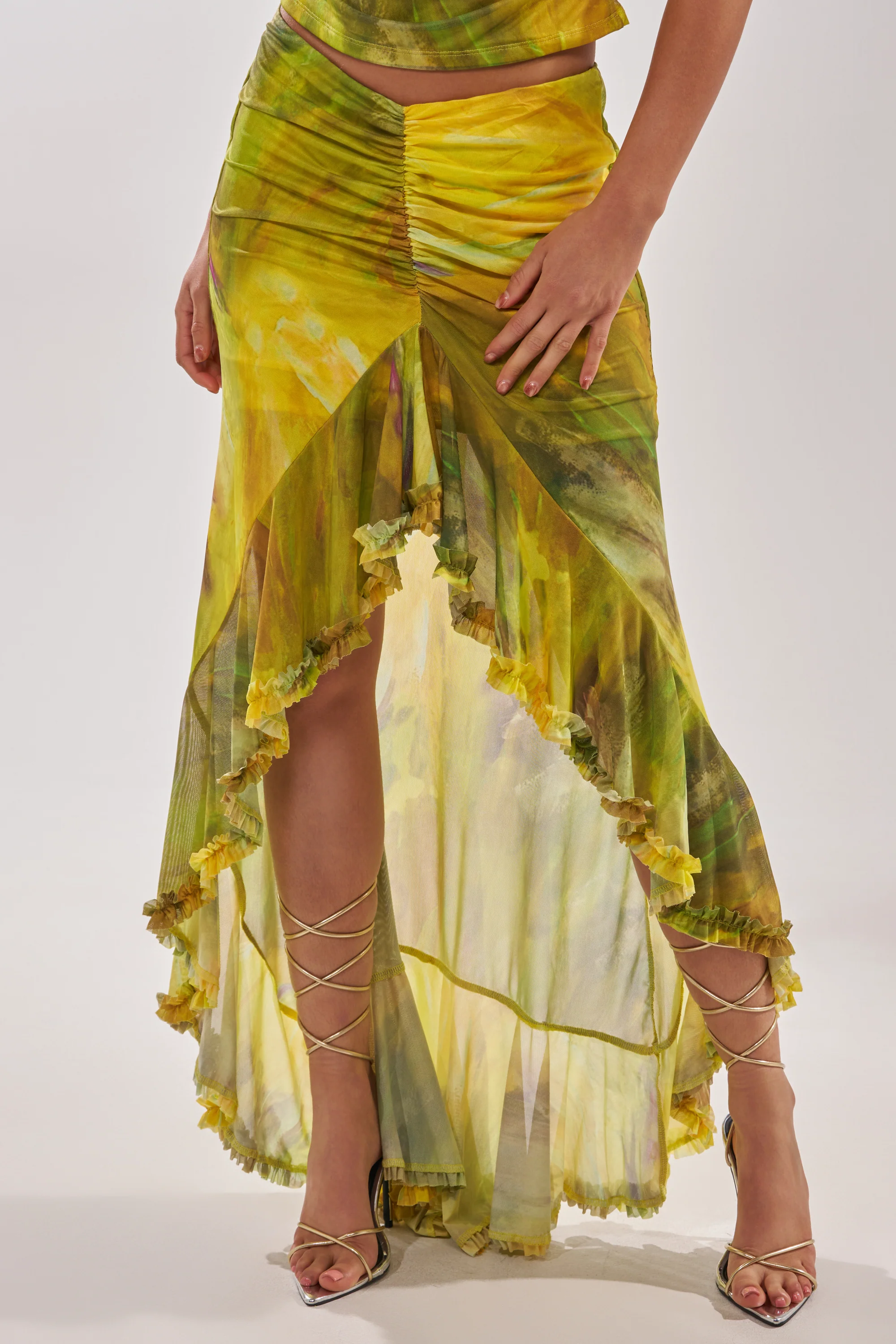 TELL ME MORE HIGH LOW SKIRT IN YELLOW - Akira Wear