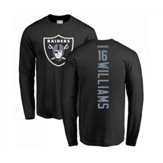 Football Oakland Raiders #16 Tyrell Williams Black Backer Long Sleeve T-Shirt - Jersey