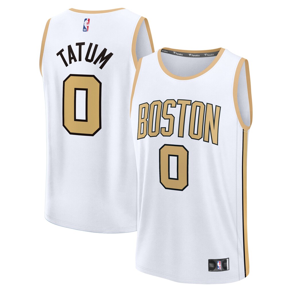 Men's Boston Celtics Jayson Tatum Fanatics White 2025/26 City Edition Fast Break Jersey - Jersey