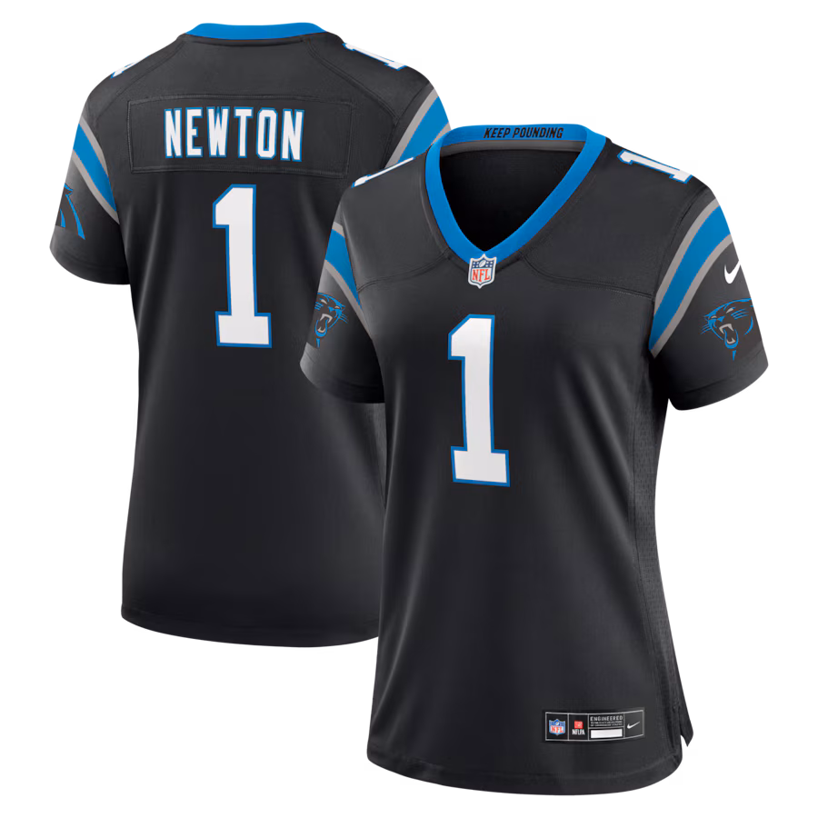 Women's Carolina Panthers Cam Newton Nike Black Team Retired Game Jersey - Jersey