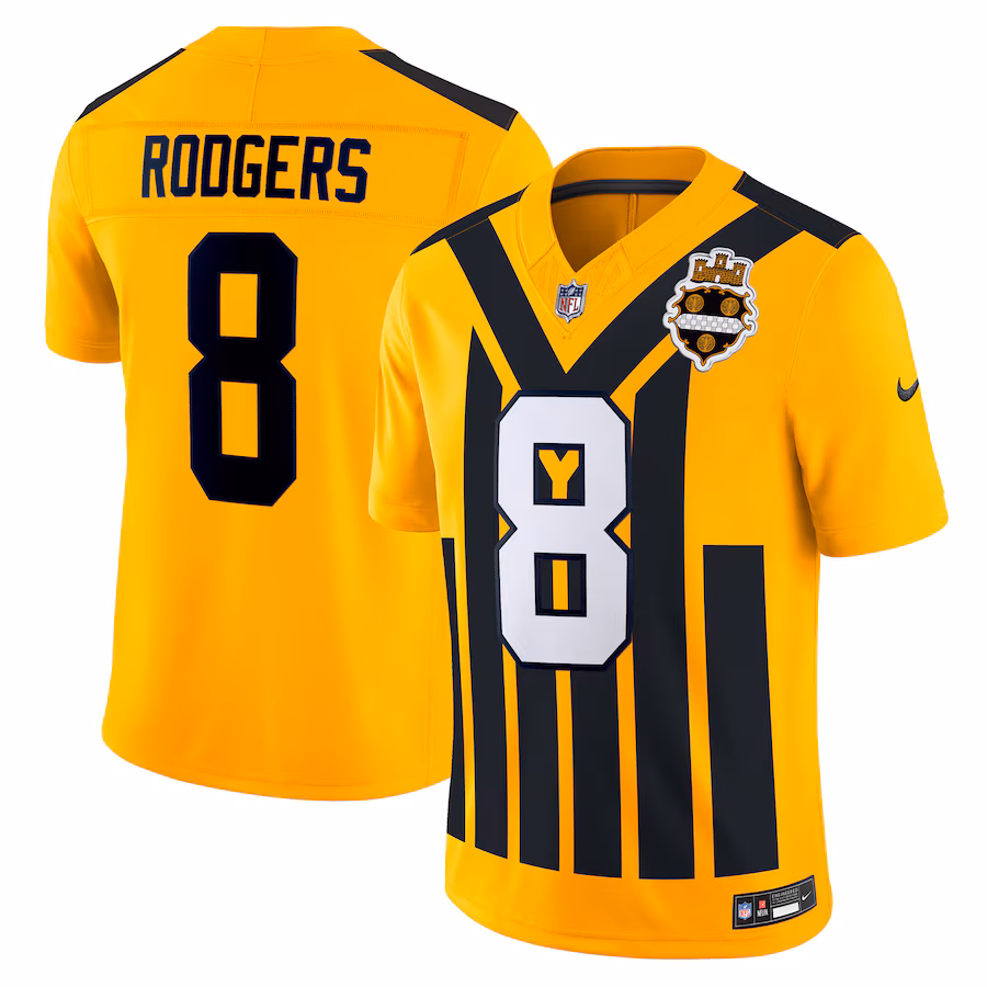 Men's Pittsburgh Steelers Aaron Rodgers Nike Gold Alternate Vapor F.U.S.E. Limited Jersey - Jersey