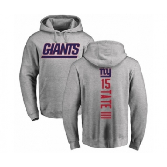 Football New York Giants #15 Golden Tate III Ash Backer Pullover Hoodie - Jersey