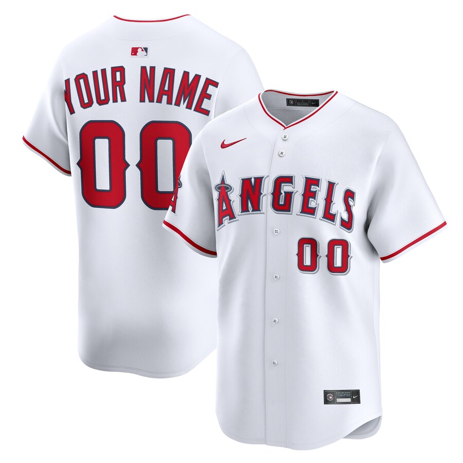 Youth Los Angeles Angels Nike White Home Custom Limited Jersey - Jersey
