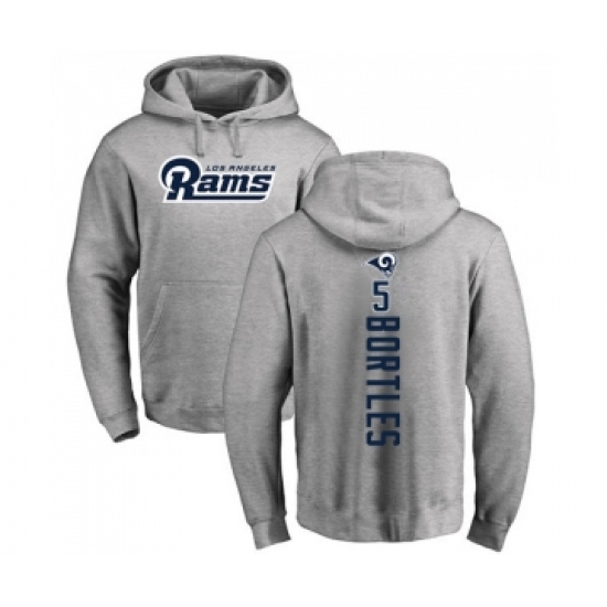 Football Los Angeles Rams #5 Blake Bortles Ash Backer Pullover Hoodie - Jersey