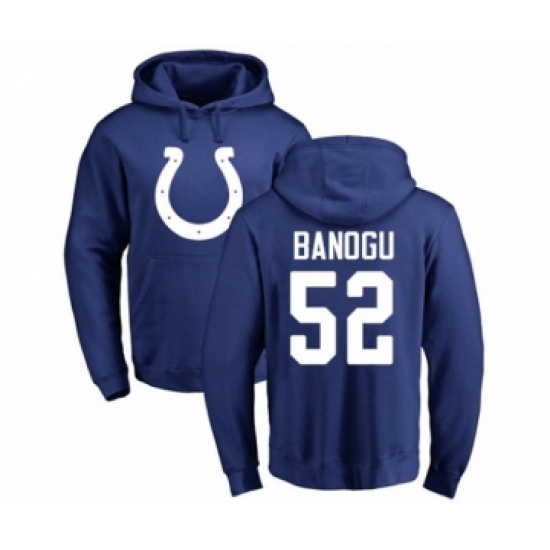 Football Indianapolis Colts #52 Ben Banogu Royal Blue Name & Number Logo Pullover Hoodie - Jersey