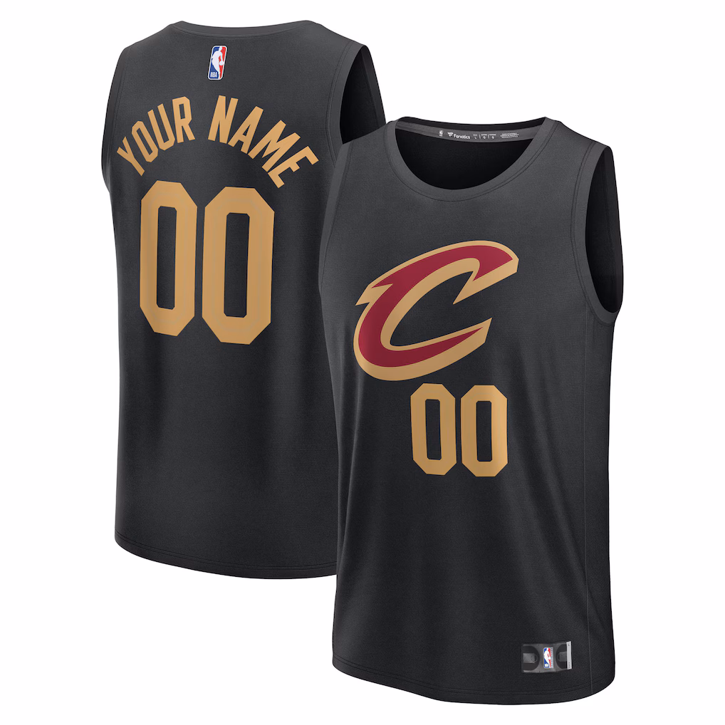 Men's Cleveland Cavaliers Fanatics Black Fast Break Custom Jersey - Icon Edition - Jersey