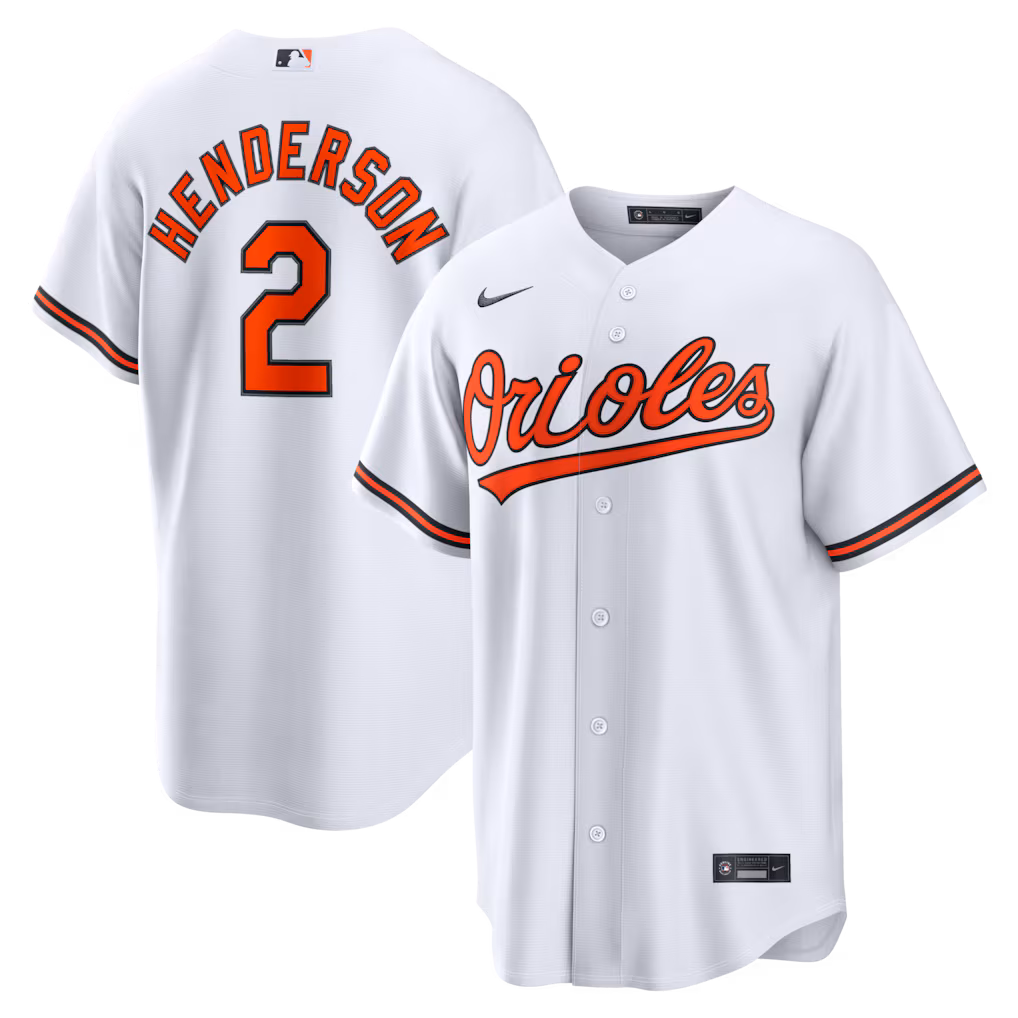 Men's Baltimore Orioles Gunnar Henderson Nike White Home Replica Jersey - Jersey
