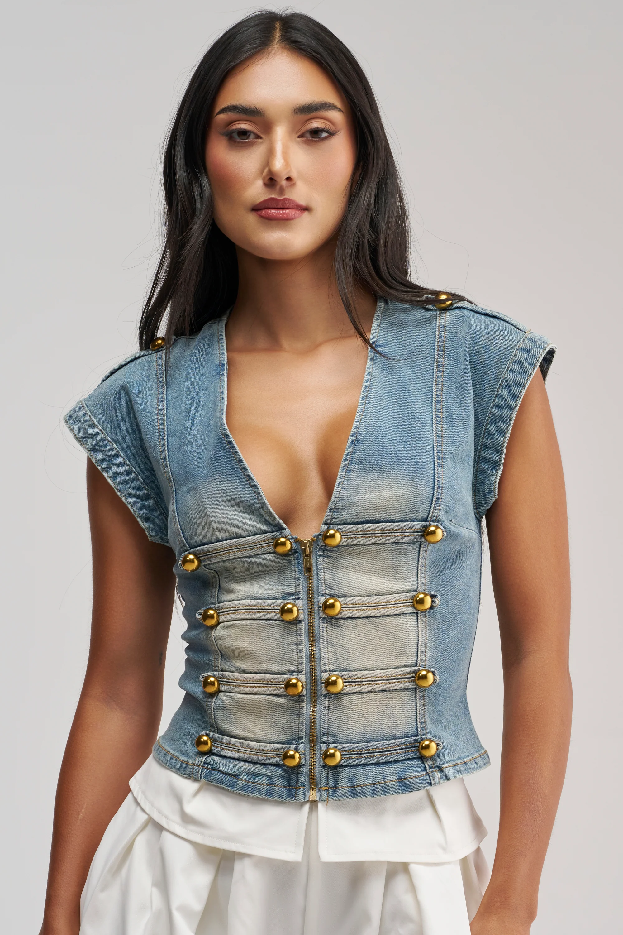 NEVER LOSE ME DENIM TOP - Akira Wear