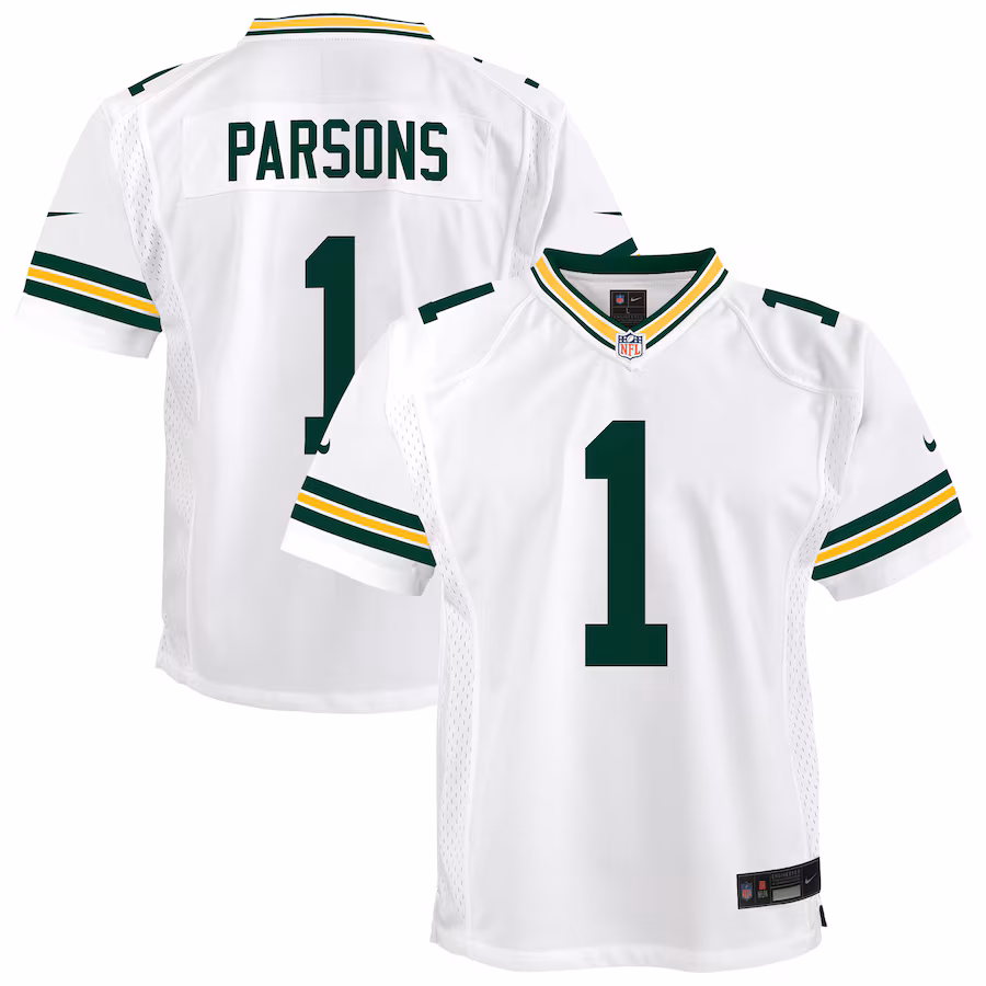 Youth Green Bay Packers Micah Parsons Nike White White Game Jersey - Jersey