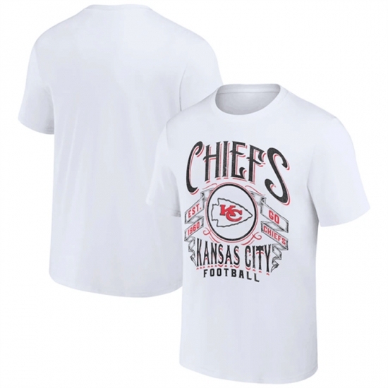 Men's Kansas City Chiefs White X Darius Rucker Collection Vintage Football T Shirt - Jersey